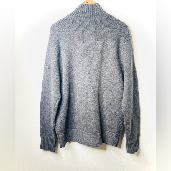 Schott NYC Army Type Garment Sweater Jacket Mens Large Gray Wool‎ - Picture 4 of 7